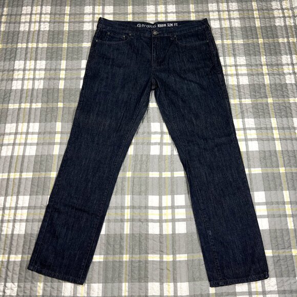 G by GUESS Korbin Slim Fit Jeans W38 L32 | Dark Wash | 100% Cotton - Picture 6 of 13
